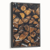 Stacked Firewood Art Print, Rustic Home Decor Wall Art