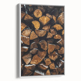 Stacked Firewood Art Print, Rustic Home Decor Wall Art