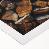 Stacked Firewood Art Print, Rustic Home Decor Wall Art