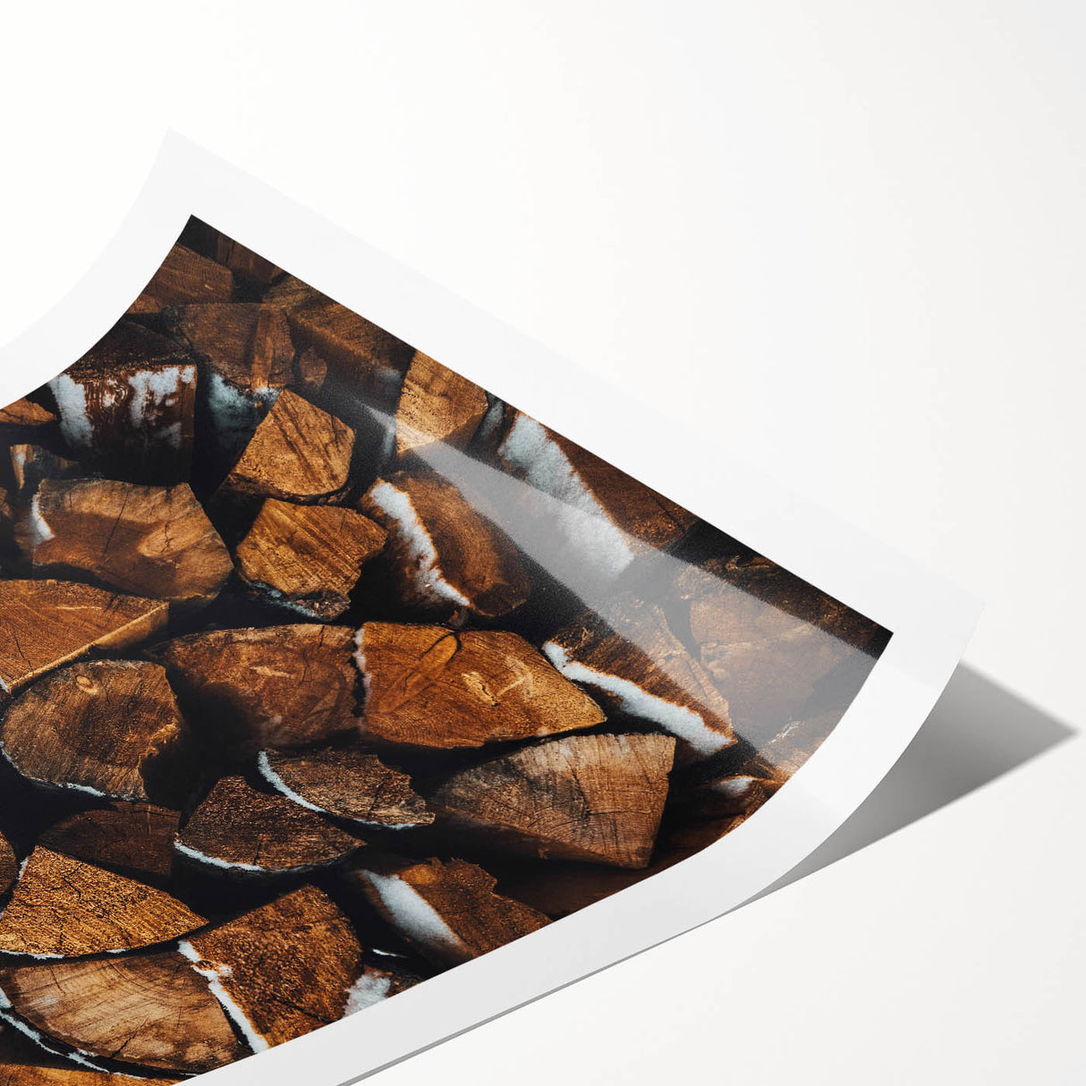 Stacked Firewood Art Print, Rustic Home Decor Wall Art