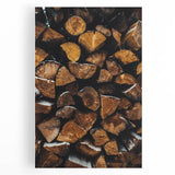 Stacked Firewood Art Print, Rustic Home Decor Wall Art