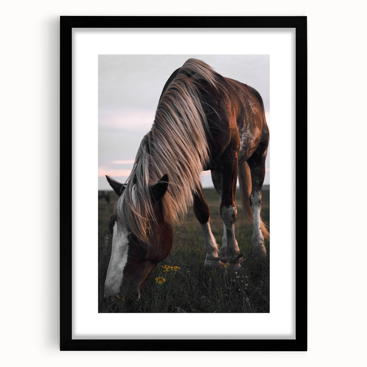 Rustic Grazing Horse Wall Art – Farmhouse Decor with Natural Charm