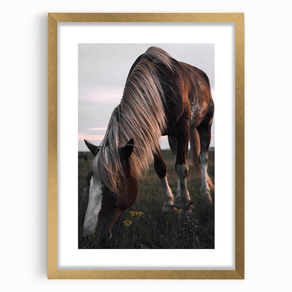 Rustic Grazing Horse Wall Art – Farmhouse Decor with Natural Charm