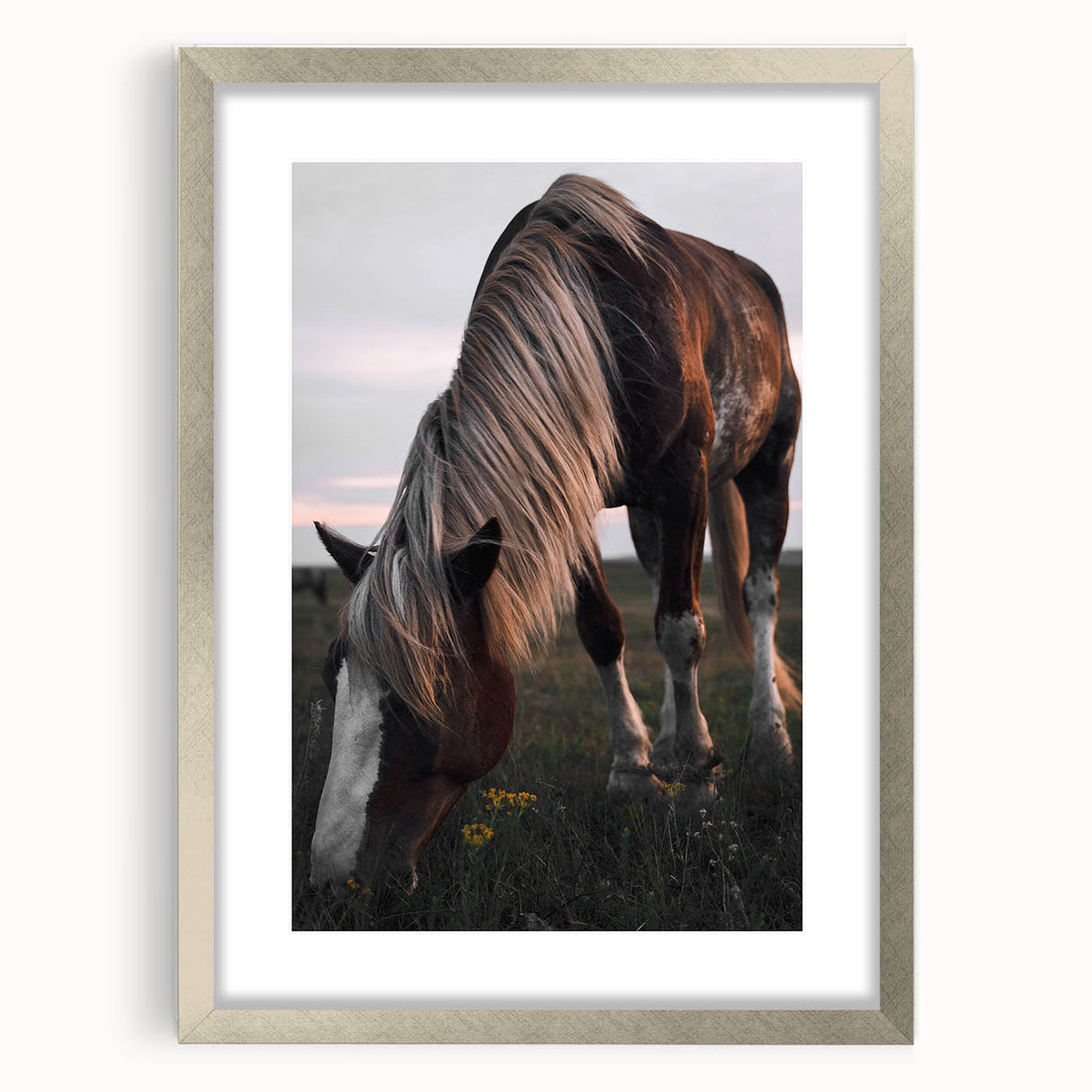 Rustic Grazing Horse Wall Art – Farmhouse Decor with Natural Charm