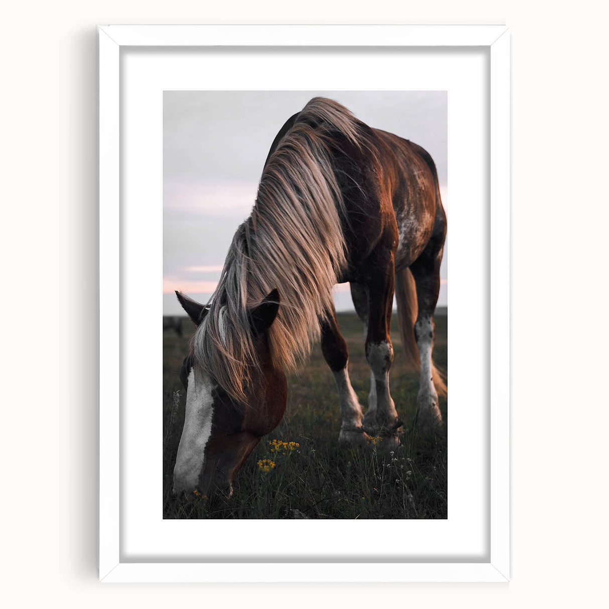 Rustic Grazing Horse Wall Art – Farmhouse Decor with Natural Charm