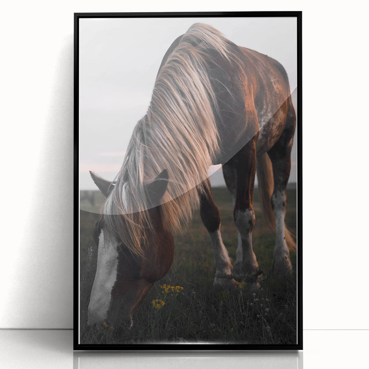 Rustic Grazing Horse Wall Art – Farmhouse Decor with Natural Charm