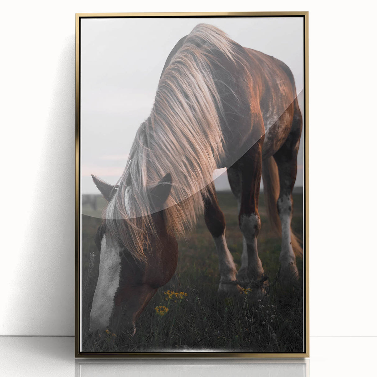Rustic Grazing Horse Wall Art – Farmhouse Decor with Natural Charm