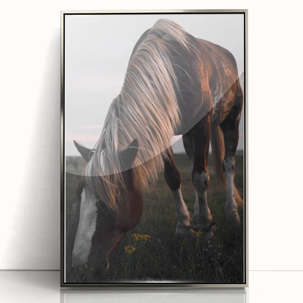 Rustic Grazing Horse Wall Art – Farmhouse Decor with Natural Charm