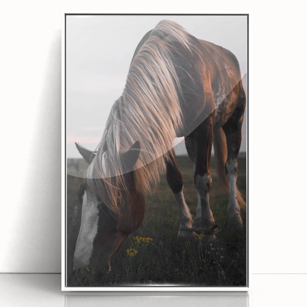 Rustic Grazing Horse Wall Art – Farmhouse Decor with Natural Charm