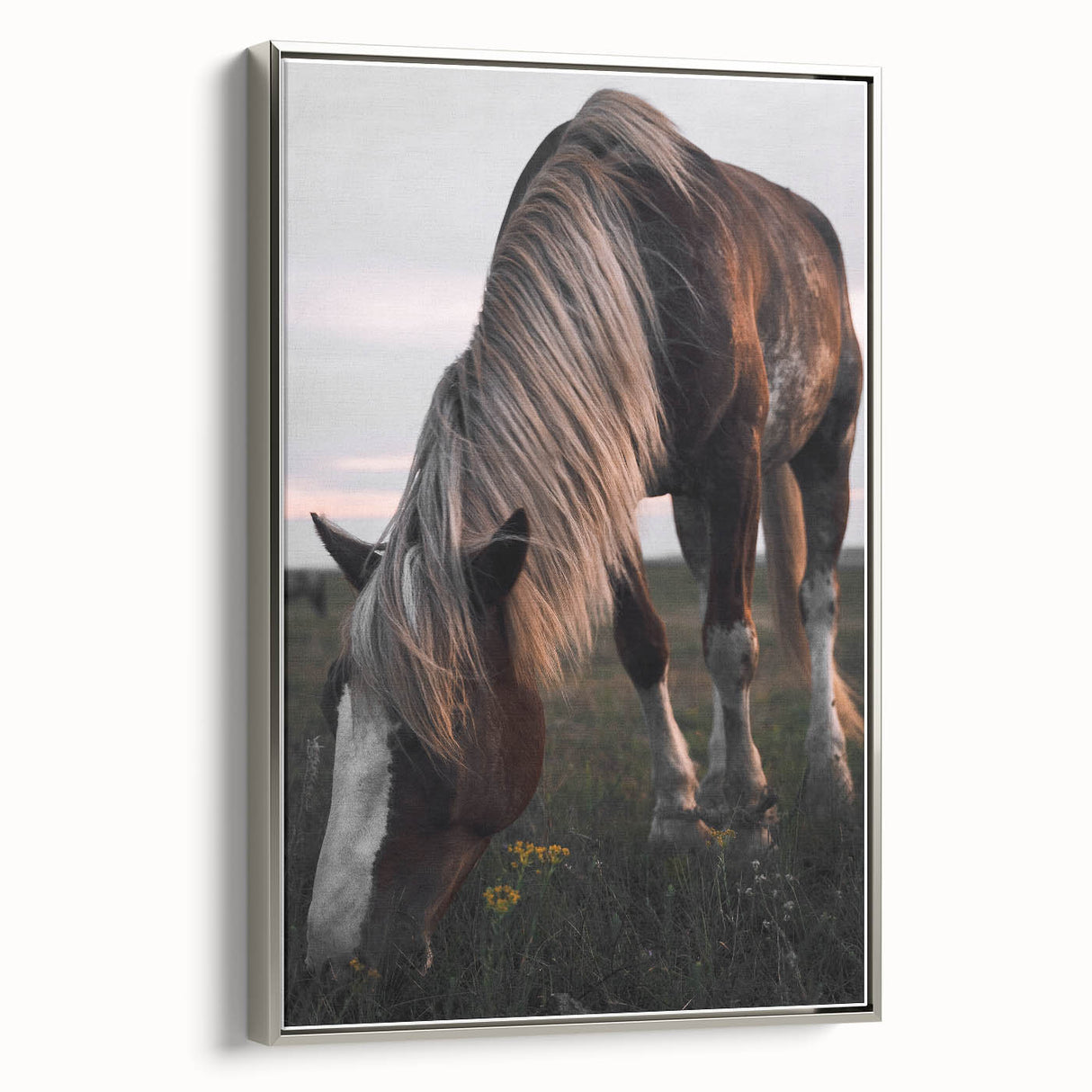 Rustic Grazing Horse Wall Art – Farmhouse Decor with Natural Charm