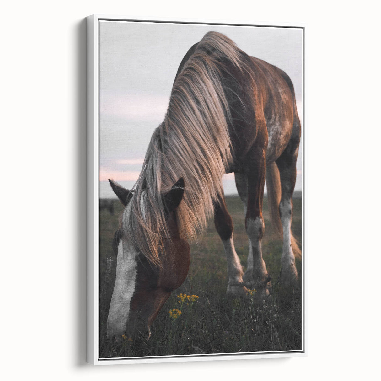 Rustic Grazing Horse Wall Art – Farmhouse Decor with Natural Charm
