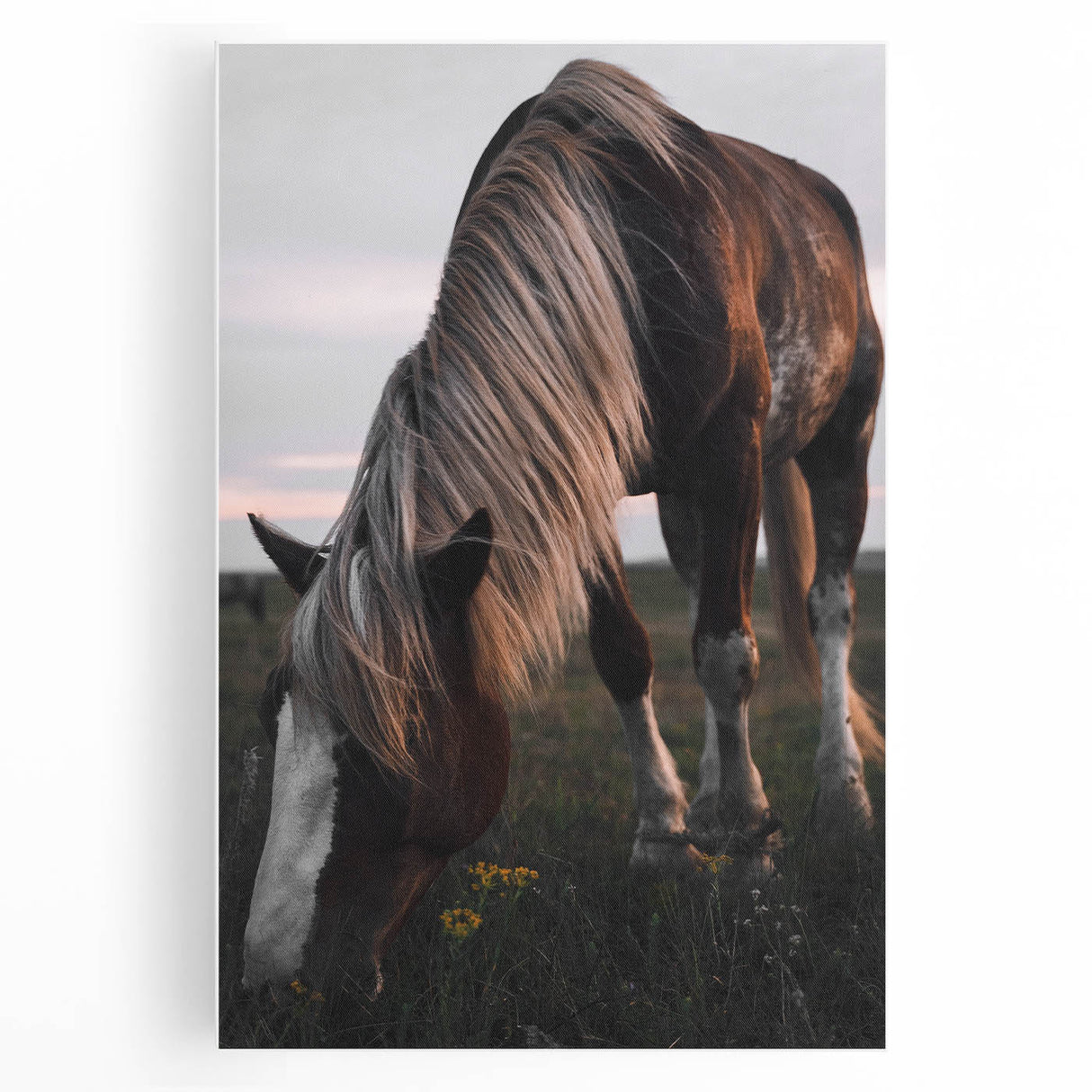Rustic Grazing Horse Wall Art – Farmhouse Decor with Natural Charm