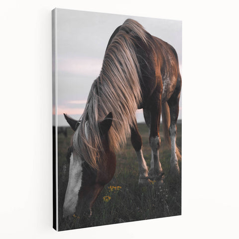 Rustic Grazing Horse Wall Art – Farmhouse Decor with Natural Charm