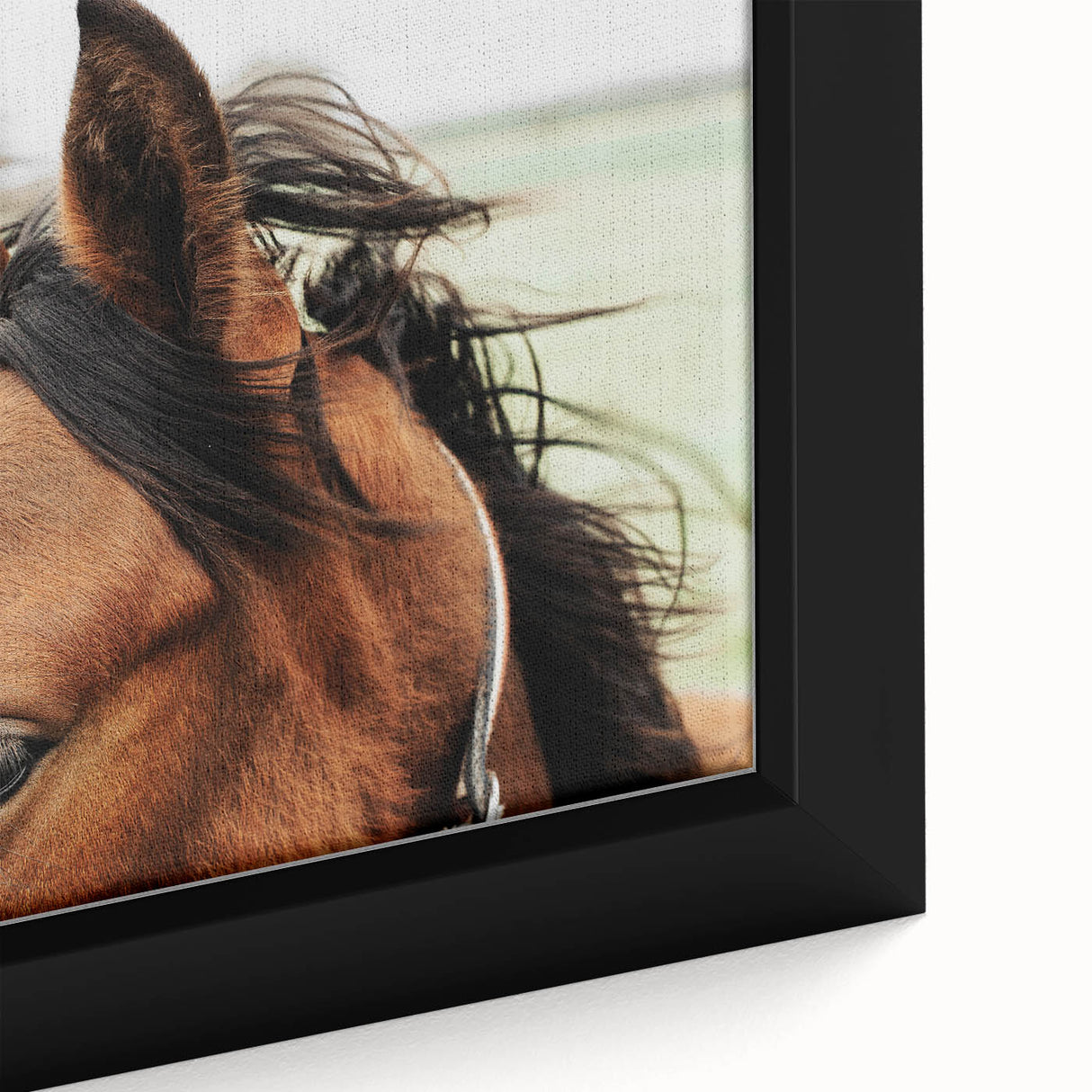 Rustic Horse Close-Up Wall Art – Farmhouse Decor with Natural Elegance