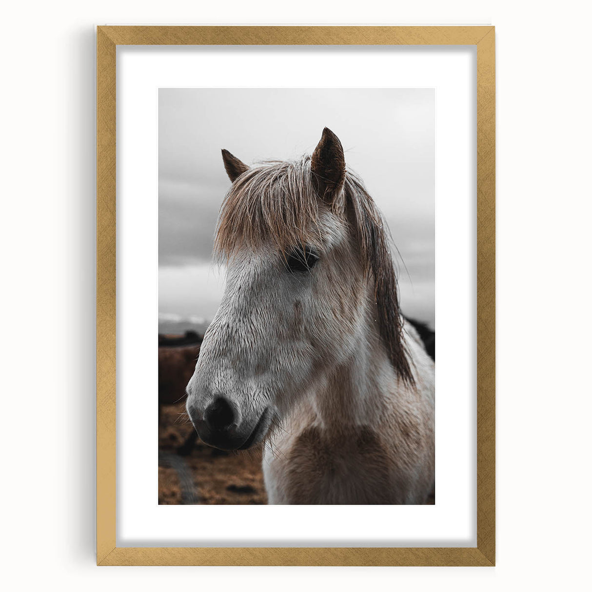 Rustic Horse Portrait Wall Art – Farmhouse Decor with Natural Charm
