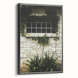 Rustic Stone Wall with Greenery Wall Art – Farmhouse Decor with Natural Charm