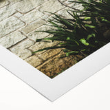 Rustic Stone Wall with Greenery Wall Art – Farmhouse Decor with Natural Charm