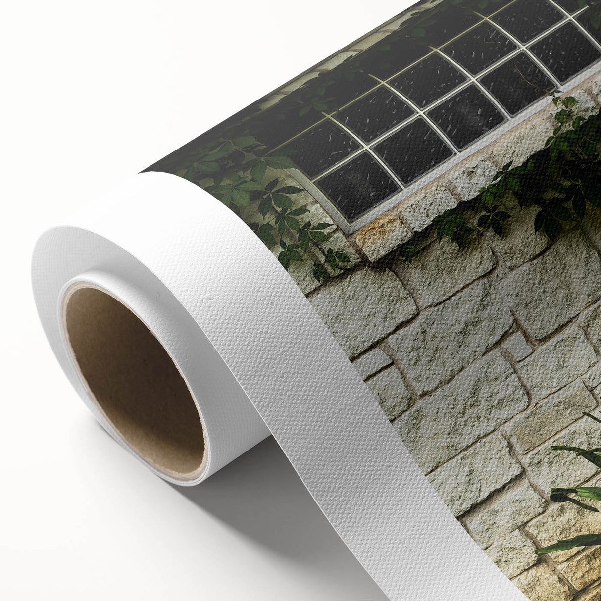 Rustic Stone Wall with Greenery Wall Art – Farmhouse Decor with Natural Charm