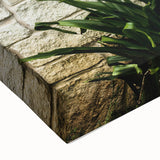 Rustic Stone Wall with Greenery Wall Art – Farmhouse Decor with Natural Charm