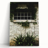 Rustic Stone Wall with Greenery Wall Art – Farmhouse Decor with Natural Charm