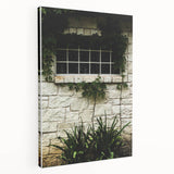Rustic Stone Wall with Greenery Wall Art – Farmhouse Decor with Natural Charm