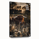 Sunset Highland Cattle Art, Rustic Country Wall Decor