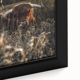 Sunset Highland Cattle Art, Rustic Country Wall Decor