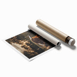 Sunset Highland Cattle Art, Rustic Country Wall Decor