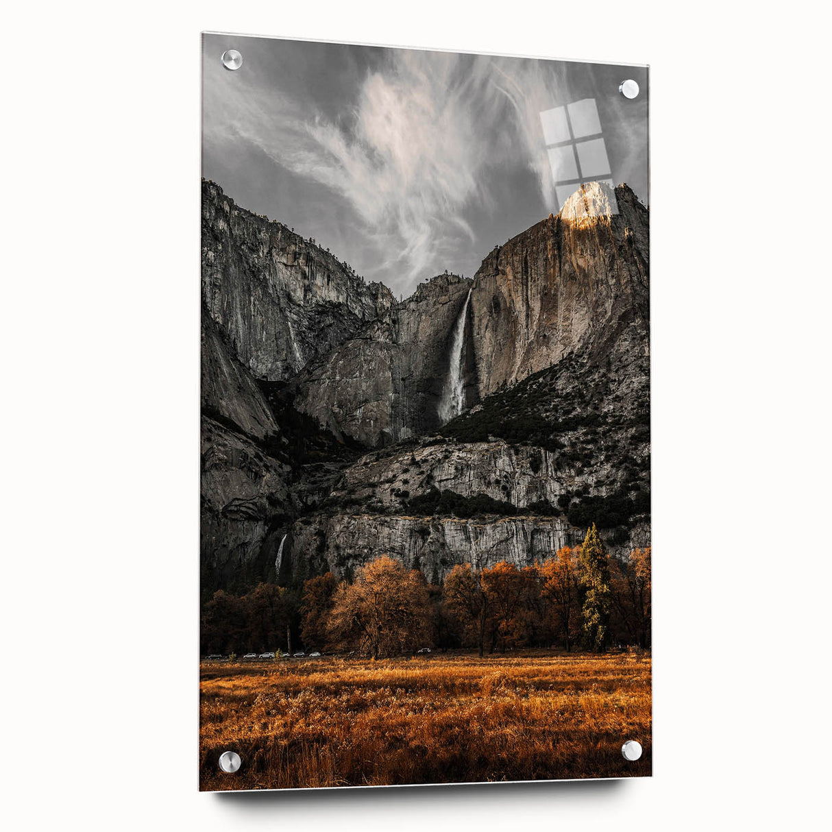 Rustic Mountain Waterfall Wall Art – Farmhouse Decor with Nature’s Beauty