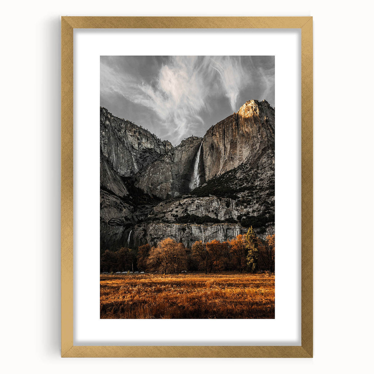 Rustic Mountain Waterfall Wall Art – Farmhouse Decor with Nature’s Beauty