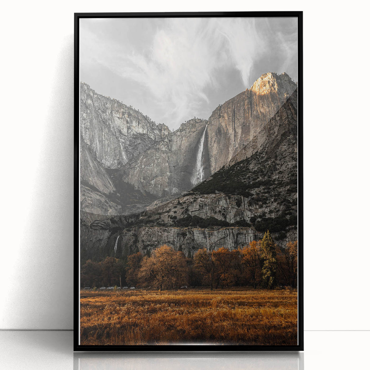 Rustic Mountain Waterfall Wall Art – Farmhouse Decor with Nature’s Beauty