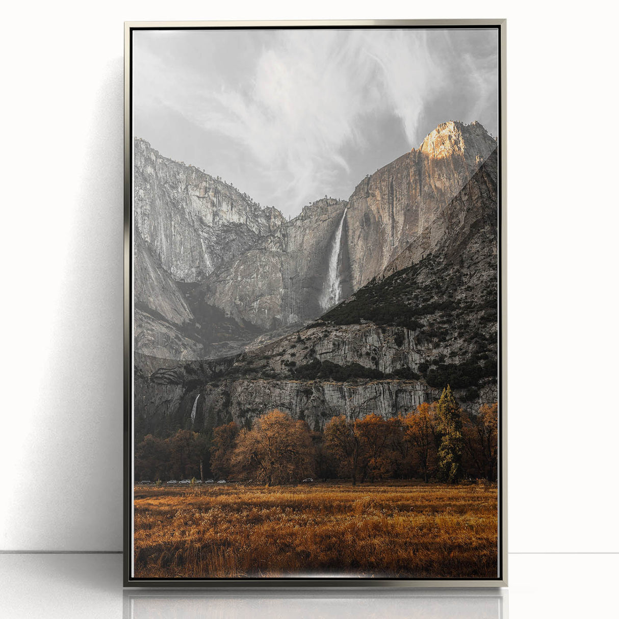 Rustic Mountain Waterfall Wall Art – Farmhouse Decor with Nature’s Beauty