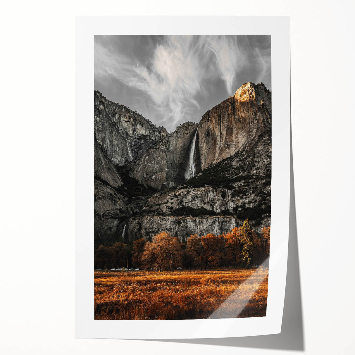 Rustic Mountain Waterfall Wall Art – Farmhouse Decor with Nature’s Beauty
