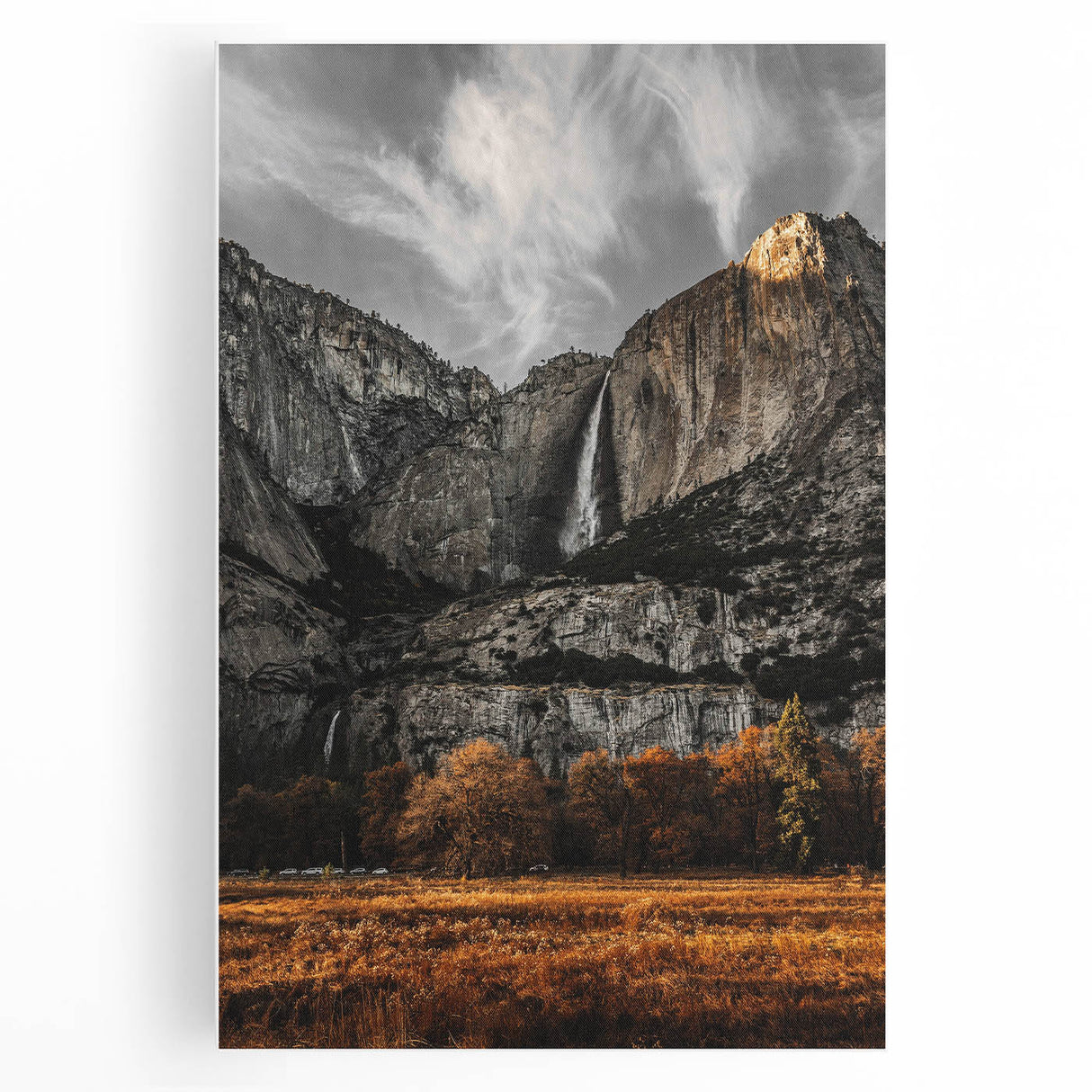 Rustic Mountain Waterfall Wall Art – Farmhouse Decor with Nature’s Beauty
