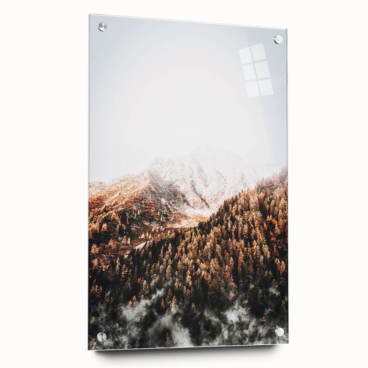 Misty Mountain Sunrise, Rustic Autumn Wall Art Print
