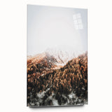 Misty Mountain Sunrise, Rustic Autumn Wall Art Print