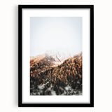 Misty Mountain Sunrise, Rustic Autumn Wall Art Print