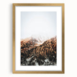 Misty Mountain Sunrise, Rustic Autumn Wall Art Print
