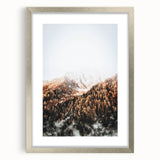 Misty Mountain Sunrise, Rustic Autumn Wall Art Print