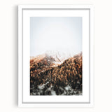 Misty Mountain Sunrise, Rustic Autumn Wall Art Print