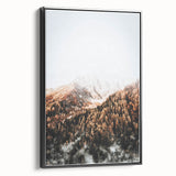 Misty Mountain Sunrise, Rustic Autumn Wall Art Print