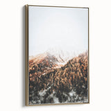 Misty Mountain Sunrise, Rustic Autumn Wall Art Print