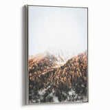 Misty Mountain Sunrise, Rustic Autumn Wall Art Print