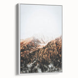 Misty Mountain Sunrise, Rustic Autumn Wall Art Print
