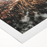 Misty Mountain Sunrise, Rustic Autumn Wall Art Print