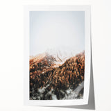 Misty Mountain Sunrise, Rustic Autumn Wall Art Print