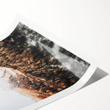 Misty Mountain Sunrise, Rustic Autumn Wall Art Print