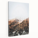 Misty Mountain Sunrise, Rustic Autumn Wall Art Print