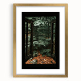 Rustic Window Forest View Wall Art - Vintage Farmhouse Nature Print