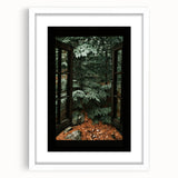 Rustic Window Forest View Wall Art - Vintage Farmhouse Nature Print